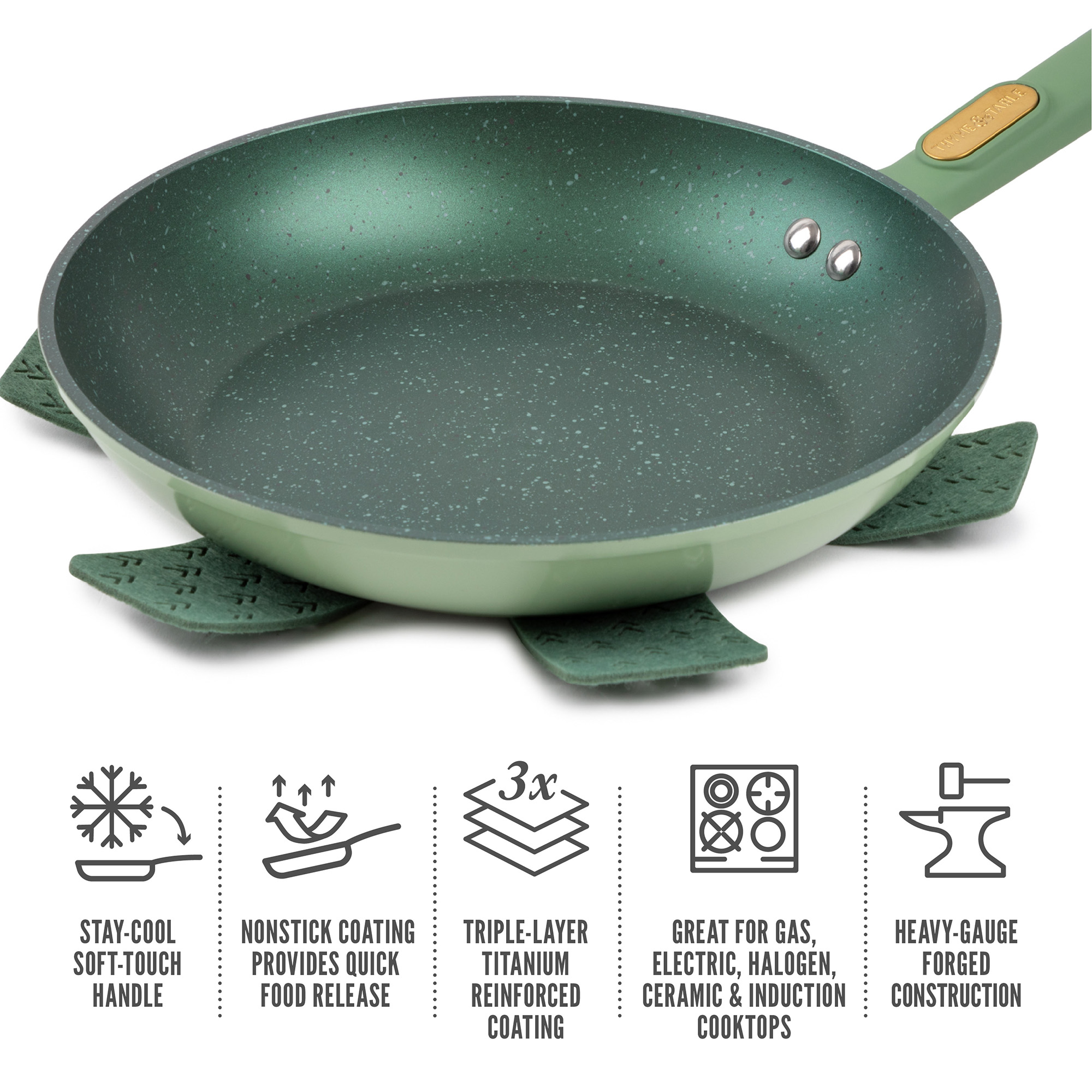 Thyme & Table 10 in Nonstick Fry Pan, Green photo 4