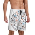 thumbnail image 2 of Kdxio Floral with Rabbits Print Mens Sleep Shorts Bottoms Soft Comfy Pajama Wear Pants with Drawstring Pockets, 2 of 7