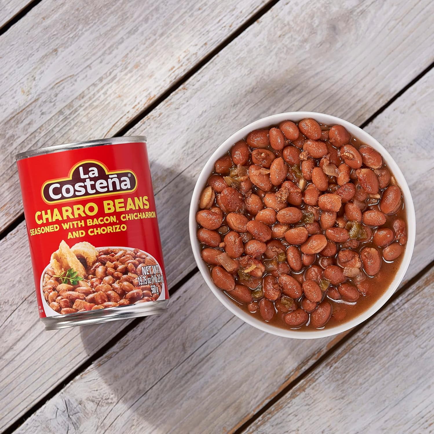 La Costeña Canned Charro Beans with Bacon and Chorizo, 20 oz