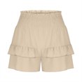 thumbnail image 6 of Bzhegqhd Women Summer Fashion Solid Color Ruffled Pleated Skirt Shorts, 6 of 7