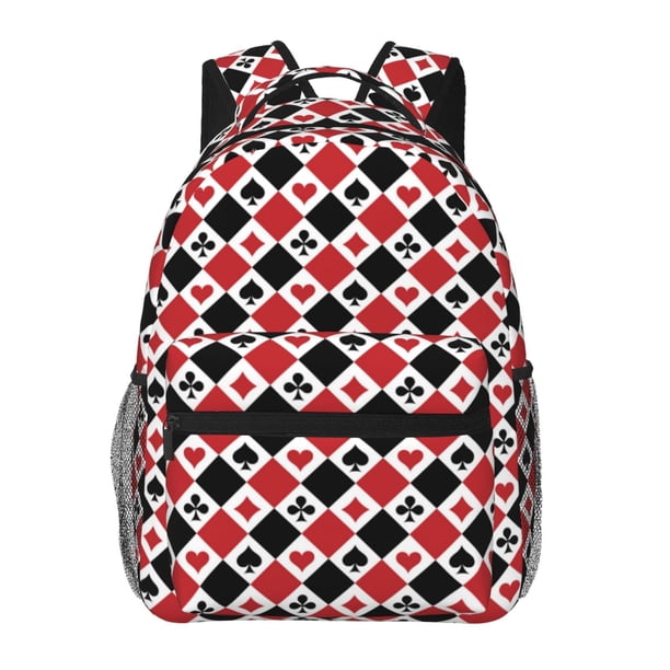 Easygdp Playing Cards Mochila Ergonómica Versátil para Laptop - Múltiples Bolsillos, Correas Ajustables, Unisex para Escuela, Viajes y Actividades al Aire Libre-One Size