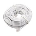 thumbnail image 1 of 50 FT White RJ11 Modular Telephone Extension Cord with High Flexibility, 1 of 5