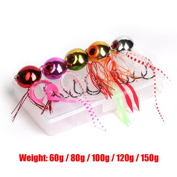 5 uds cebos de pesca de dorada luminosa Slider Snapper Sea Jigging señuelo de falda (B 80g) Ehuebsd Para estrenar