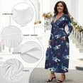 thumbnail image 5 of Tutolipy Shark Starfish Printed Dresses for Women Long Sleeve Maxi Dresses V Neck A Line Dress Wedding Guest Holiday Beach Long Dress, 2XL, 5 of 6