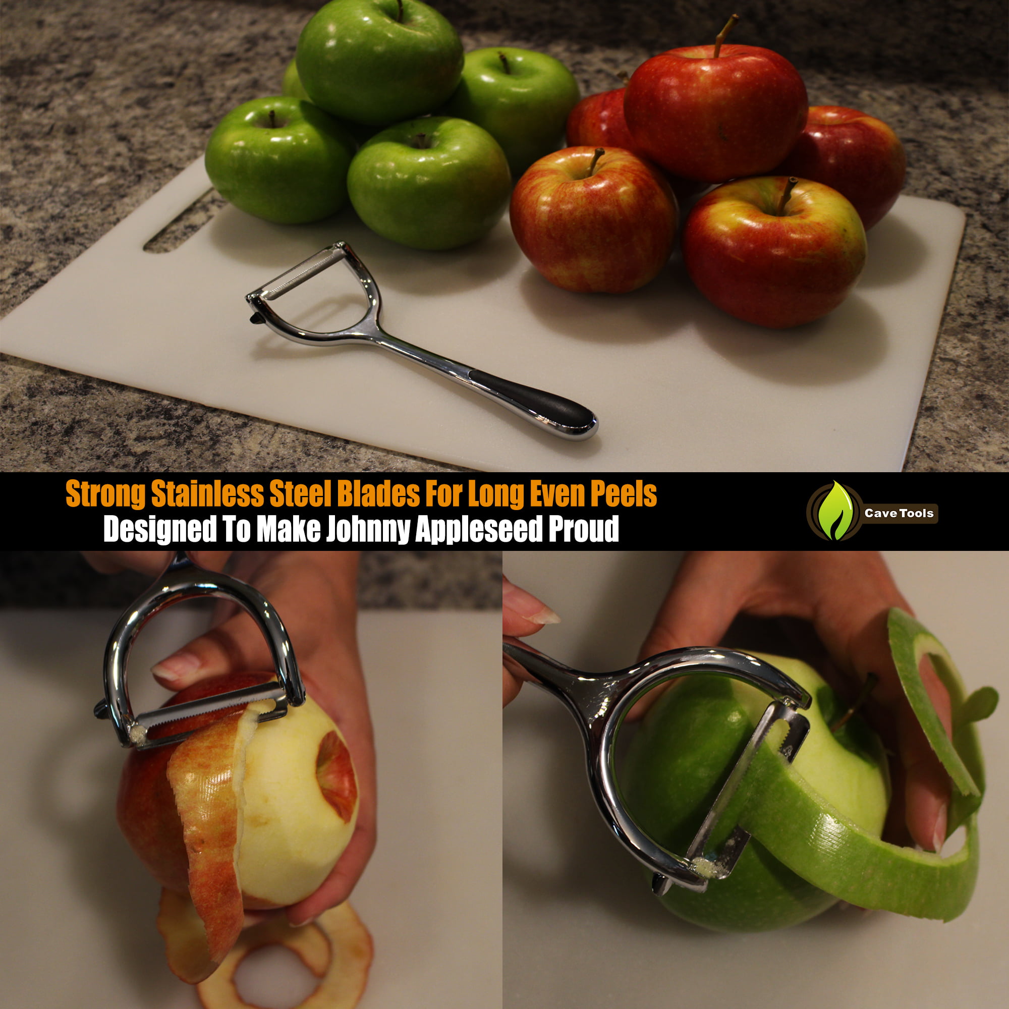 Peelers, Vegetable Potato Peeler For Kitchen Swivel Fruit Peelers With  Non-slip Handle For Peeling Apple Orange Pear Cucumber 3pcs (black Green  Grey)