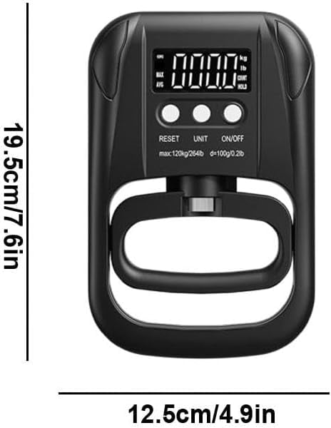 BYXAS Hand Grip Strength Tester Trainer - Electronic Hand Dynamometer Forearm Grip Strengthener Exerciser Digital Training Gauge 265 Lbs 120 Kgs for Sport Home School Use