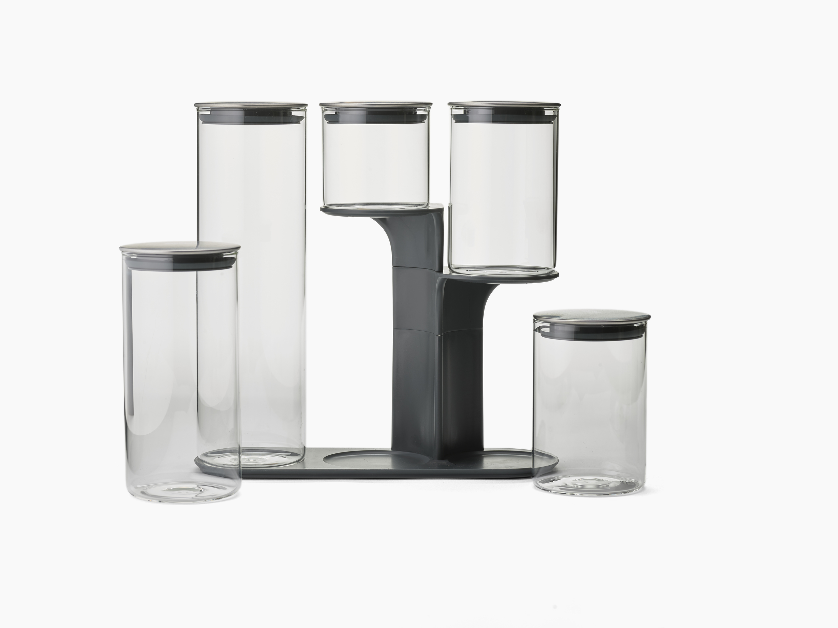 Joseph Joseph Podium Dry Food Glass Storage Container 5Piece Set with