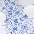 thumbnail image 5 of BalsaCircle White 12x108 in Satin Table Runner Blue Floral Design Party Events Reception Decorations Supplies, 5 of 7