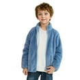 thumbnail image 2 of XinLfly Coats for Kids Boys Girls Clearance Winter Warm Jacket Capless Solid Color Fashion Cute Long Sleeve Plush Children'S Outerwear with Zipper,Blue,5T, 2 of 8