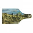 thumbnail image 1 of Landscape Cutting Board, Prague Charles Bridge Castle European Famous Touristic Place Landmark Cityscape, Tempered Glass Cutting and Serving Board, Wine Bottle Shape, Multicolor, by Ambesonne, 1 of 1
