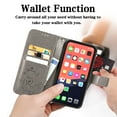 thumbnail image 4 of PU Leather Case for iPhone 13 Pro Max 6.7" 2021, Allytech Stand Foldable Case with Credit Card Holder Embossed Floral Interior TPU Shockproof Skin Case for iPhone 13 Pro Max, Gray, 4 of 4