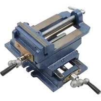 ALL-CARB Cross Slide Drill Press Vise 2 Way X-Y Heavy Duty Clamp Machine Cast Iron Drill Press X-Y Compound Vise - 5 Inch Blue
