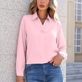 thumbnail image 2 of GUACER Shirts for Women Long Sleeve Button-Down Tops Loose Classic Collar Blouses for Office & Business, 2 of 8