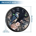 thumbnail image 3 of Voice Activated Clock with Glow Light 12 Inch Large Silent Wall Clock Battery Operated for Home Decor Watercolor Vintage Blue Bird, 3 of 8