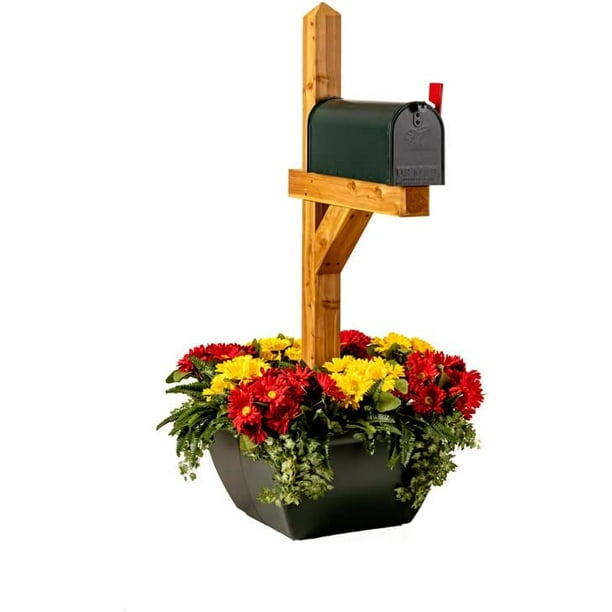 SnapPot Mailbox Planter Box Resin Planter Extra Large Flower Pot Wraps for a Deck Post or Mail