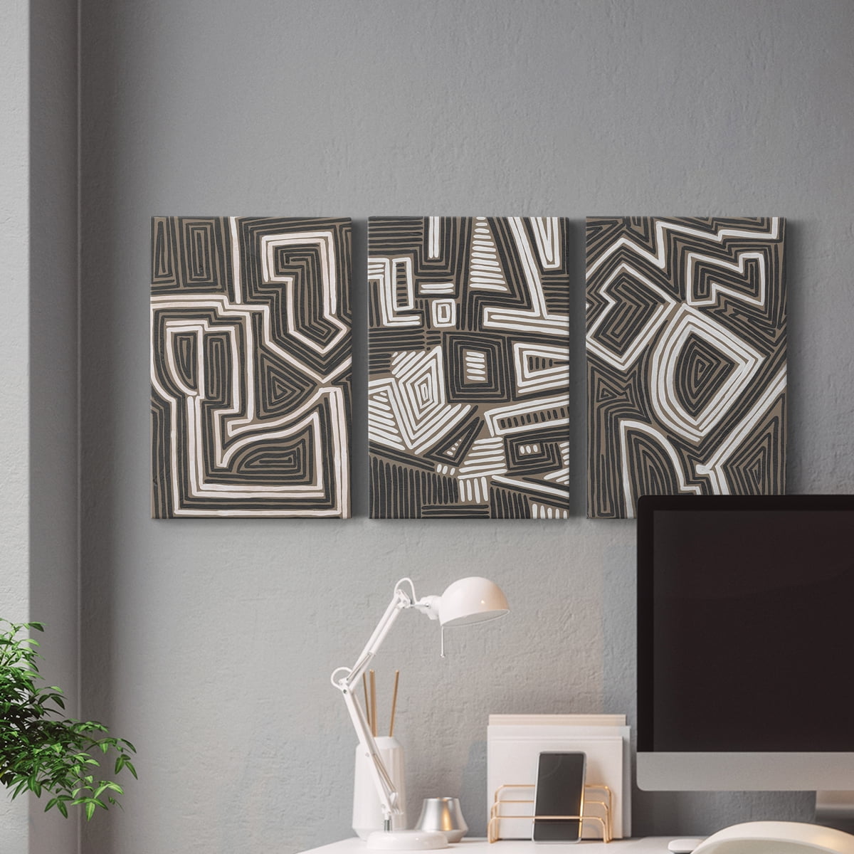 Abstract Maze I Premium Gallery Wrapped Canvas - Ready to Hang - 8 x 12 Each