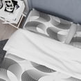 thumbnail image 4 of Designart 'Monochrome Geometric Pattern IX' Mid-Century Modern Duvet Cover Set, 4 of 4