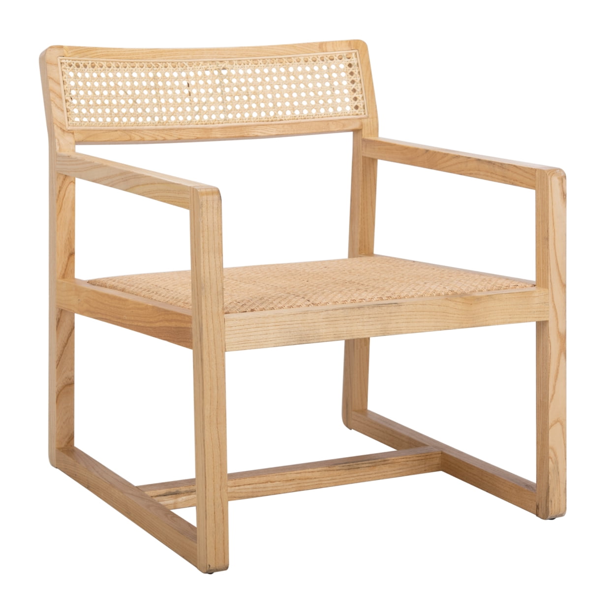 SAFAVIEH Lula Cane Nautical Solid Accent Chair, Natural