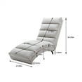thumbnail image 7 of Modern Recliner Chaise Chair, Upholstered Linen Chaise Lounge Indoor Chair with Metal Legs and Side Pocket, Massage Long Lounger Lazy Sofa Chair with Backrest for Bedroom Living Room, Light Gray, 7 of 7