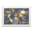 thumbnail image 1 of Gango Home Decor Contemporary Golden World on Grey by Courtney Prahl (Ready to Hang); One 18x12in White Framed Print, 1 of 3