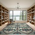 thumbnail image 2 of ODIKA 9'x12' Washable Area Rug Fish Fishing Vintage Nautical Lure Tackle Border Bathroom Doormat for Master Suite, California King, Under Bed, Non-Shedding, Easy Care, 2 of 7