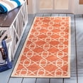thumbnail image 2 of SAFAVIEH Courtyard Carol Geometric Indoor/Outdoor Runner Rug, 2'7" x 8'2", Terracotta/Beige, 2 of 8
