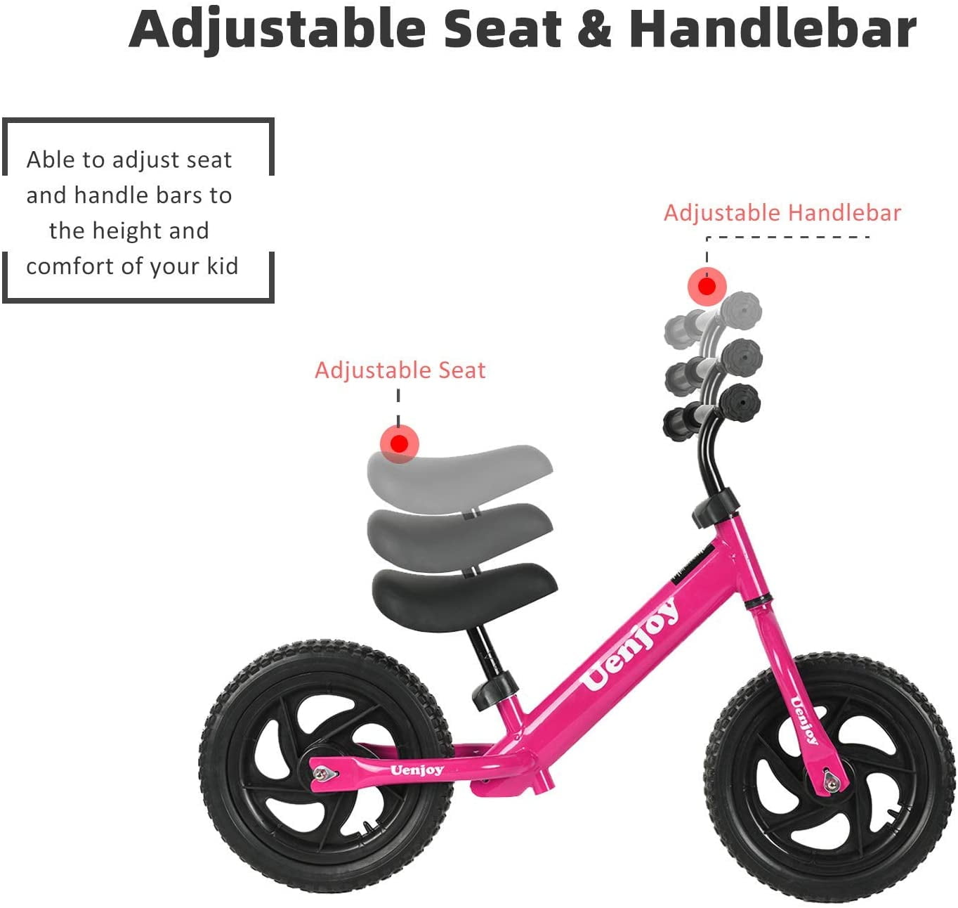 Uenjoy Balance Bike No Pedal Bicycle for 2 6 Years Old Starter