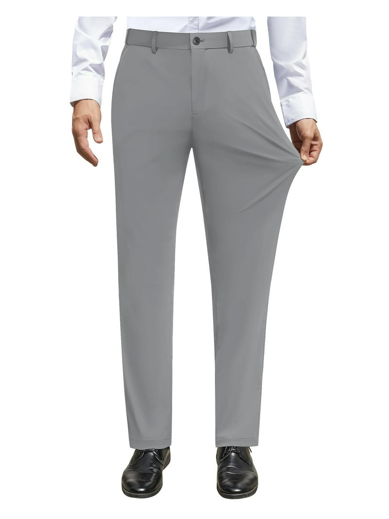 Alimens & Gentle Men's Stretch Dress Pants Expandable Waistband