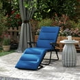 thumbnail image 2 of Outsunny Folding Lounge Chair w/ Cushion, Adjustable Back, Blue, 2 of 10
