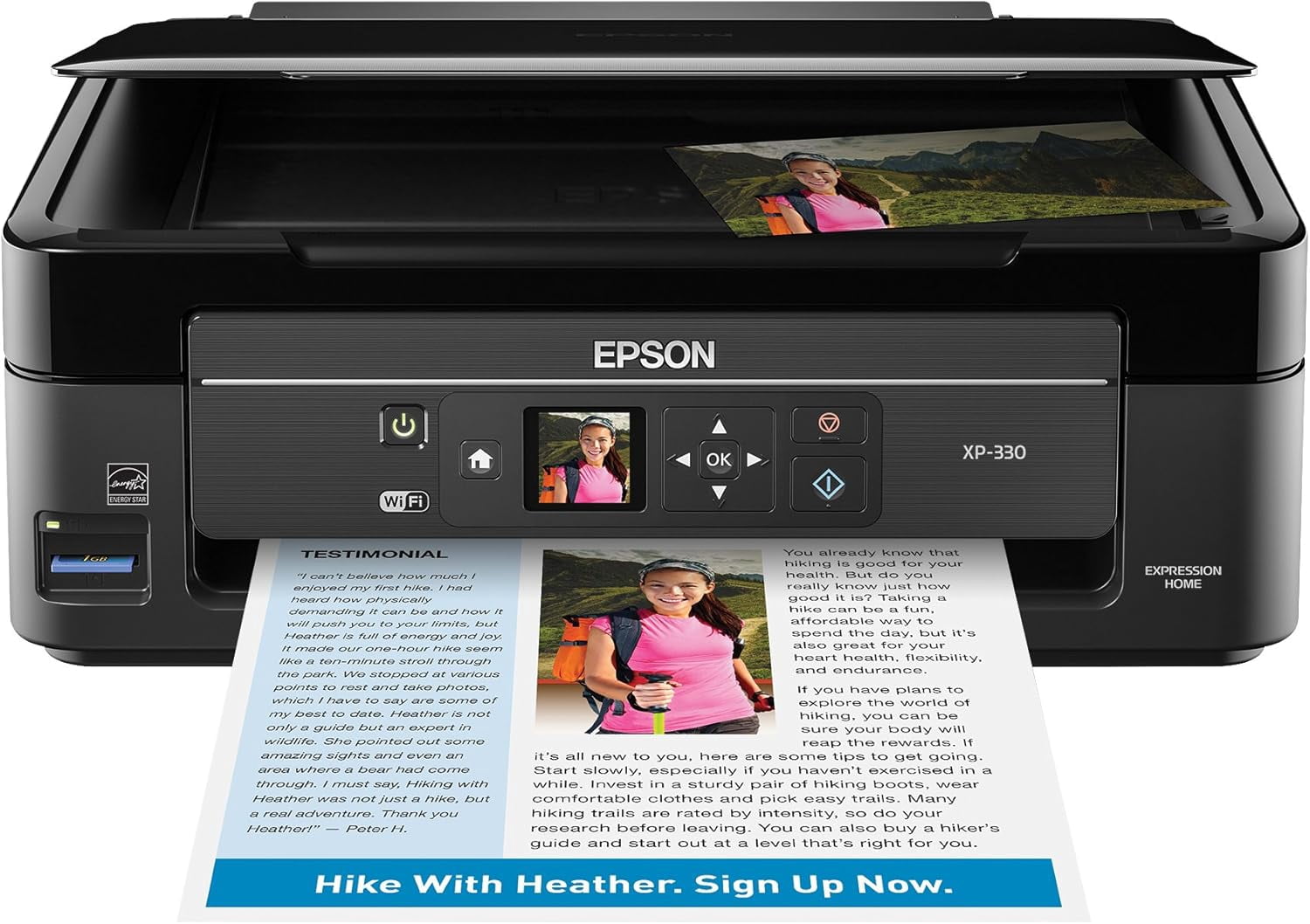 Epson Expression Home XP-330 Wireless All-in-One Color Inkjet Photo Printer, Scanner, Copier, C11CE60201
