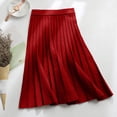 thumbnail image 3 of Women's Solid Color Casual Irregular Lacing A-Line Skirt - Polyester-Spandex Medium Length Skirt, 3 of 4
