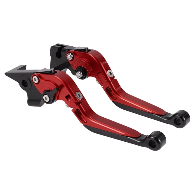 Palanca de freno y embrague larga y corta para Yamaha MT-07 2014-2022, palanca de freno ajustable de motocicleta, aleación de aluminio, mango rojo con extremo negro, 1 par