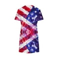 thumbnail image 5 of Cagogo Womens Summer Plus Size 4th of July Patriotic Sun Dress Under $5 American Flag Red White and Blue Graduation Dresses Short Sleeve Trendy Outfits Church Dress, 5 of 6