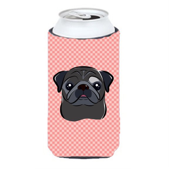 Caroline's Treasures BB1263TBC Checkerboard Pink Black Pug Tall Boy Hugger, Tall Boy, multicolor