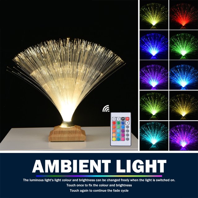 Luz De Fibra Óptica Lámpara de festival RGB con control táctil de luz de fibra óptica LED 1800mAh (color arce)