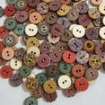 thumbnail image 6 of 50 PCS Wood Buttons, Vintage Wood Buttons with 2 Holes for DIY Sewing Craft Decorative，Bosian Button DIY Crafts Accessories Decor, 6 of 6