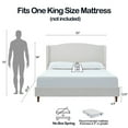 thumbnail image 6 of Noble House Hannah King Upholstered Bed Frame, 54" Tall Wingback Headboard, Metal Frame, Ivory, 6 of 6