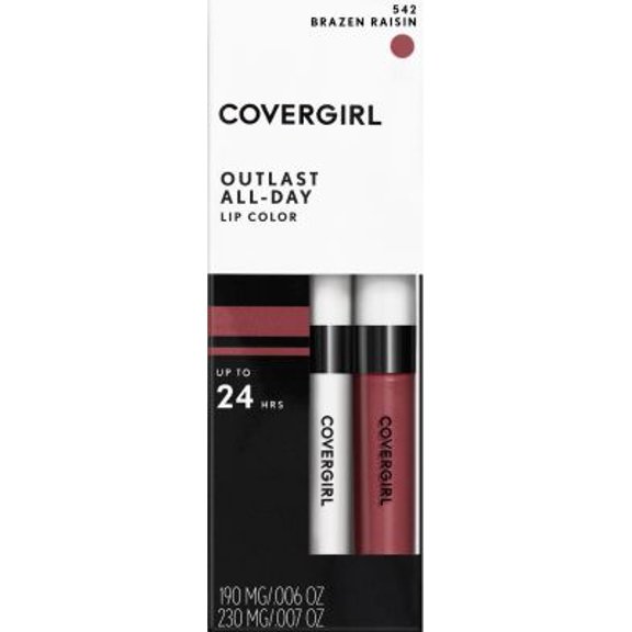 COVERGIRL, Color labial humectante para todo el día Outlast, Brazen Raisin .13 oz (4.2 g) 1 unidad (el empaque puede variar)
