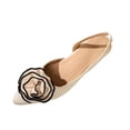 thumbnail image 2 of Womens Beige Slingback Ballet Flats with 3D Flower Pointed Toe Comfort Dress Shoes Non-Slip Rubber Sole,Size 39, 2 of 8