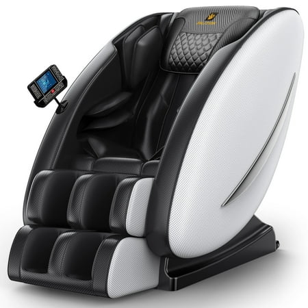 BILITOK Massage Chair Recliner Neck Massager with Zero Gravity Heating and Bluetooth Functions (White)