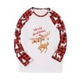thumbnail image 3 of Elippeo Christmas Family Pajamas Matching Set, Long Sleeve Elk Print T-shirt with Plaid Pants Sleepwear Loungewear, 3 of 9