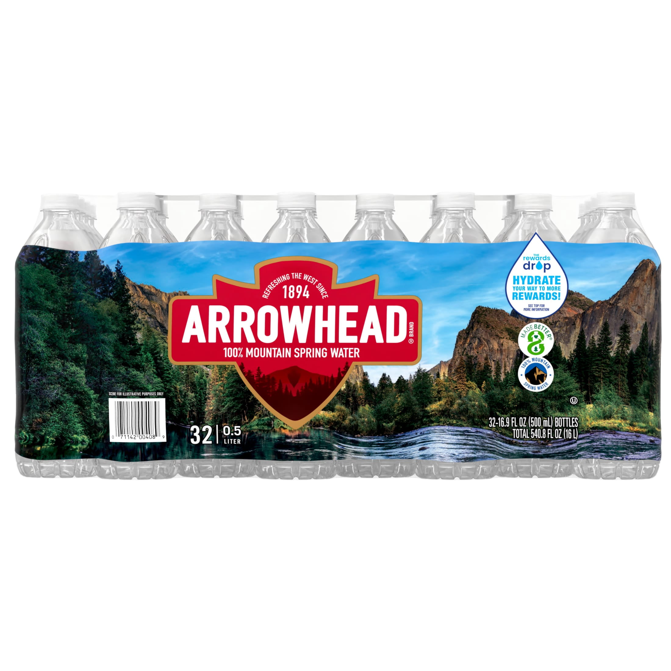 Arrowhead Mountain Spring Water, 16.9 Fl Oz, 32-Pack Plastic Bottles