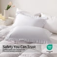 thumbnail image 2 of Kelnaro Ruffled Pillow Cases King 20"x36", 2 Pack Microfiber, Elegant Ruffle Pillow Shams for Bedroom Decor, White, 2 of 5