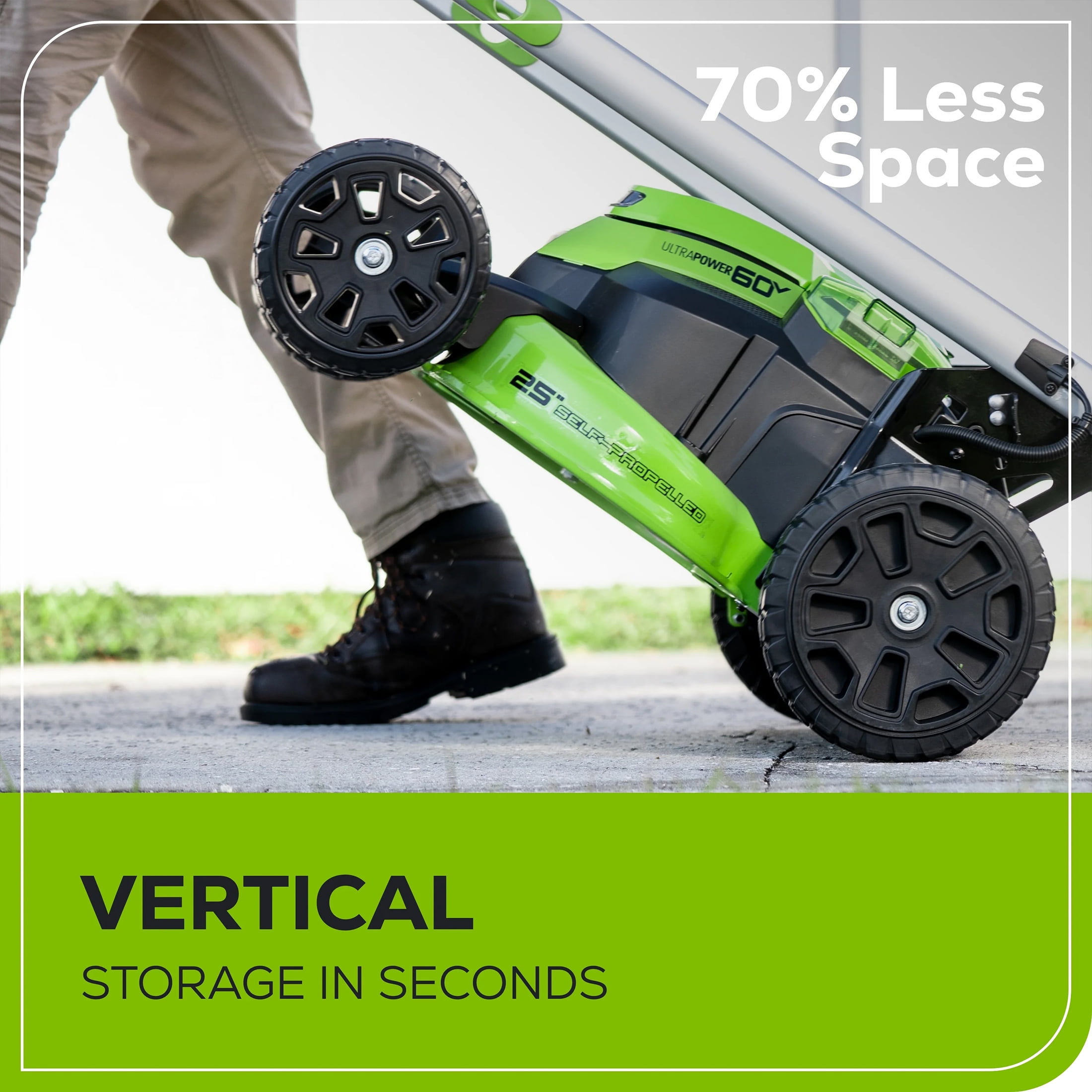 Greenworks 60V 25" Cordless Brushless Self-Propelled Mower + Two (2) 4.0Ah Batteries & Dual Port Charger