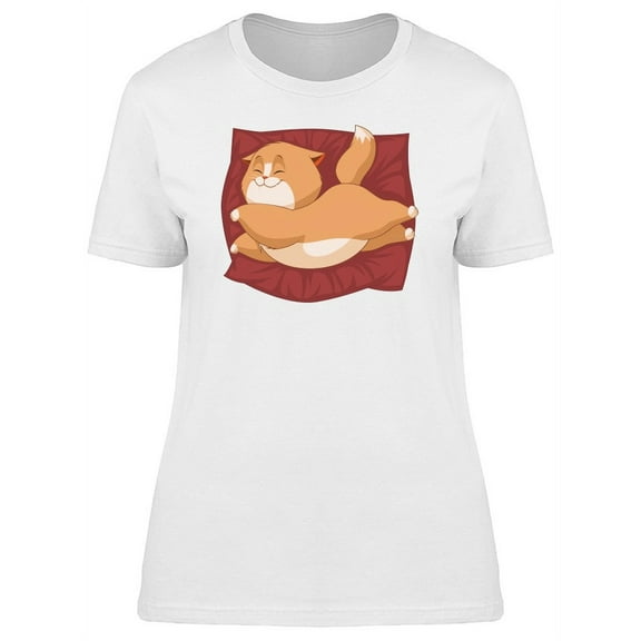 Cute Kitten On A Pillow T-Shirt Women -Image by Shutterstock, Female Small