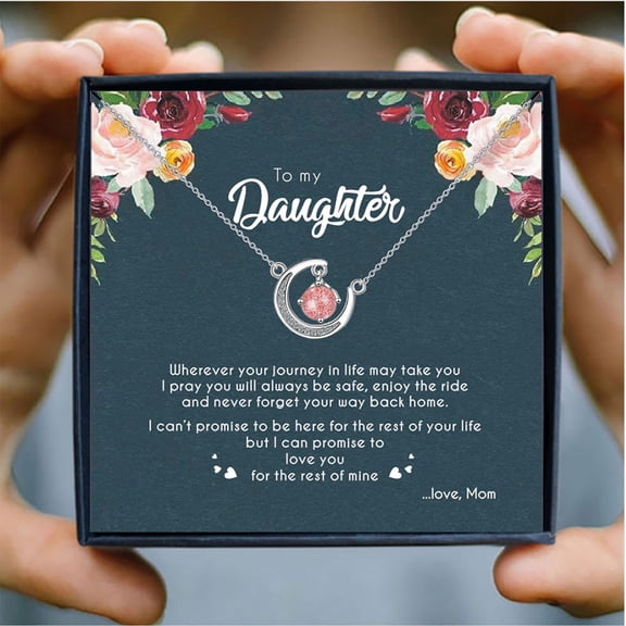 Sdmnsg-T To My Daughter Love Necklace From Dad With Heartfelt Message & Elegant Box, Necklace Gifts For Daughter, Valentines Day, Graduation, Birthday, Wedding, Christmas Gifts From Dad