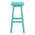 thumbnail image 3 of Costaelm Paradise 29" Outdoor Patio HDPE Square Backless Bar Stool, Turquoise, 3 of 8