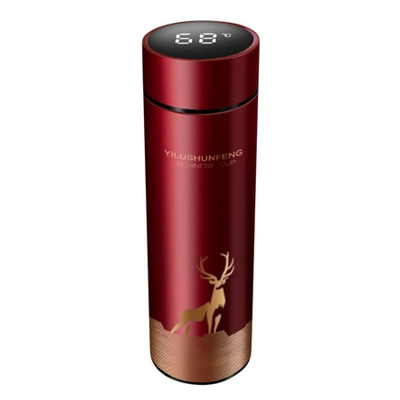

Intelligent Display Insulated Bottle 17.6oz/ 500ml LCD Touch Screen Stainless Steel Leakproof Water Bottle Smart Coffee Cup Travel Mug