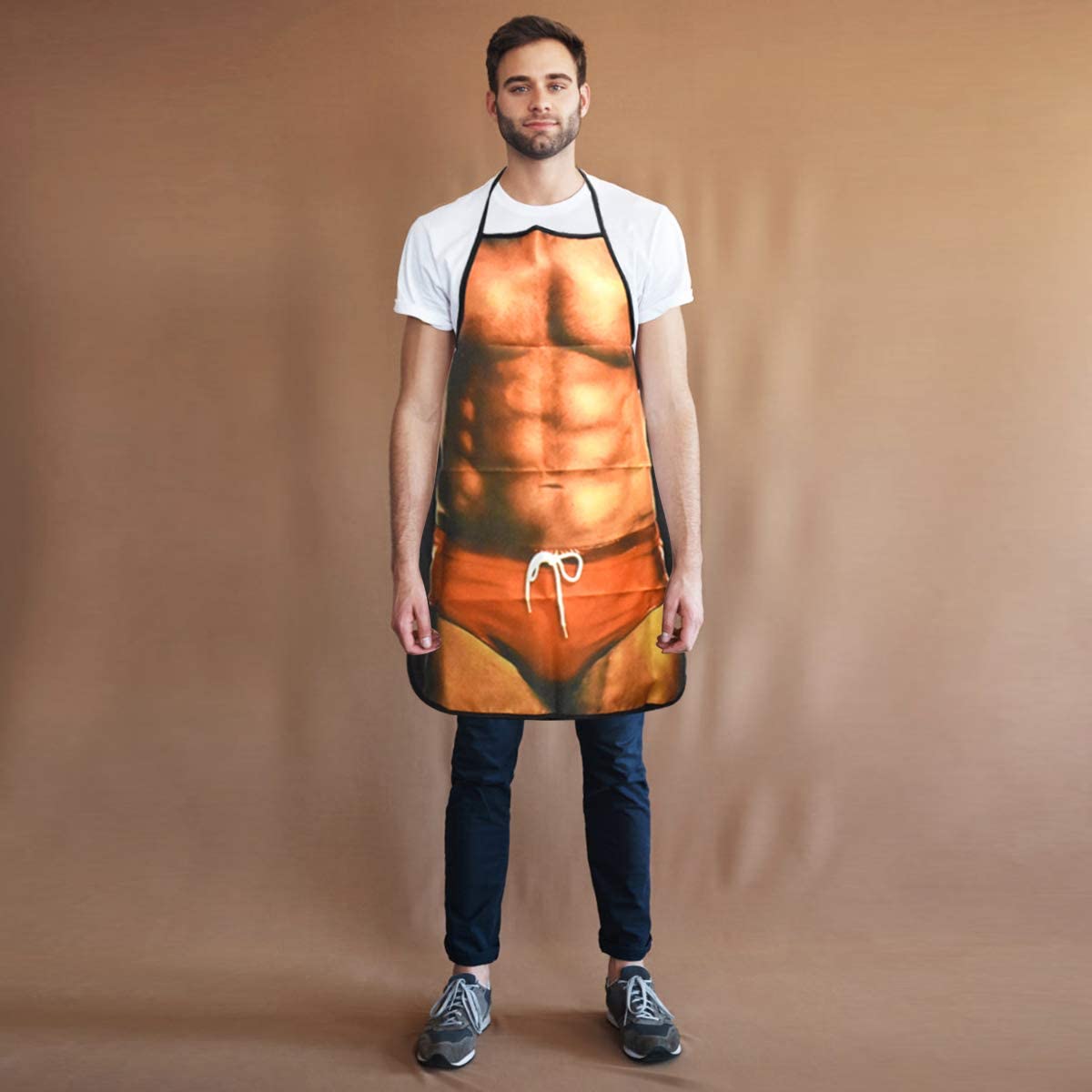 Tablier De Cuisine Humour 'muscle Homme' - Pour Enterrement Vie De Garçon, Barbecue, Fête - En Nylon, Cadeau Drôle