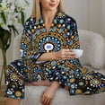 thumbnail image 6 of Uemuo Dot Mandala Pattern Womens Pajama Sets,PJ Set for Women,Pajamas for Women Logo,Long Sleeve Pajama Set for Women,Soft Long Sleeve Top With Pants-Large, 6 of 9